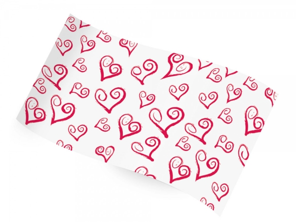 Printed Tissue - Swirly Hearts RC-1052