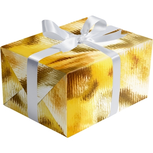 Gold Ribbed Foil Gift Wrap 30 x 833
