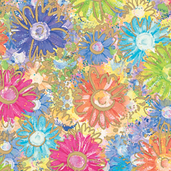 Gilded Daisies Gift Wrap 30 x 833