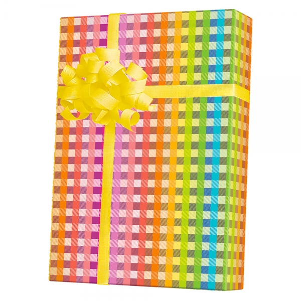 Rainbow Gingham Gift Wrap 24 x 833