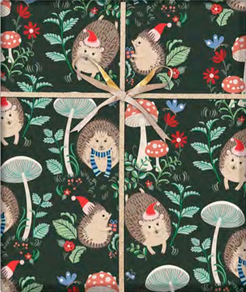 Holiday Hedgehog Gift Wrap 30