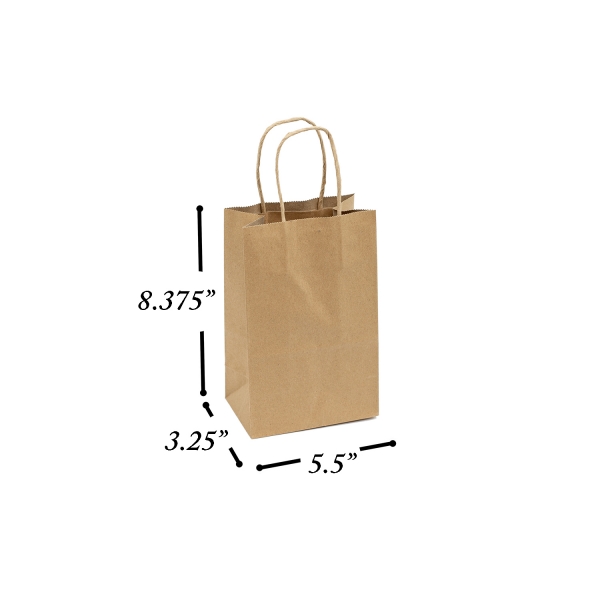 16 x 6 x 12 H Brown Kraft Paper Shopping Bag/Twisted Handles for  Merchandise