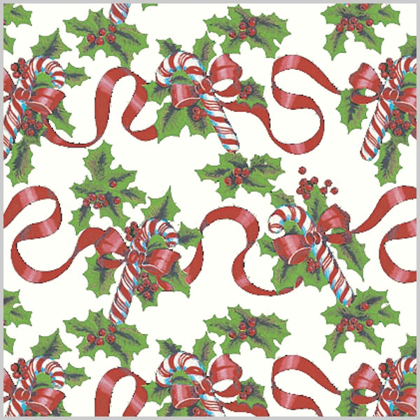 Red Ribbons and Canes Gift Wrap 24 x 417