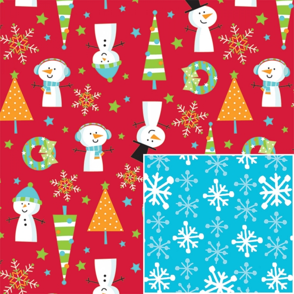 Snow Buddies Reversible Gift Wrap 24 x 417