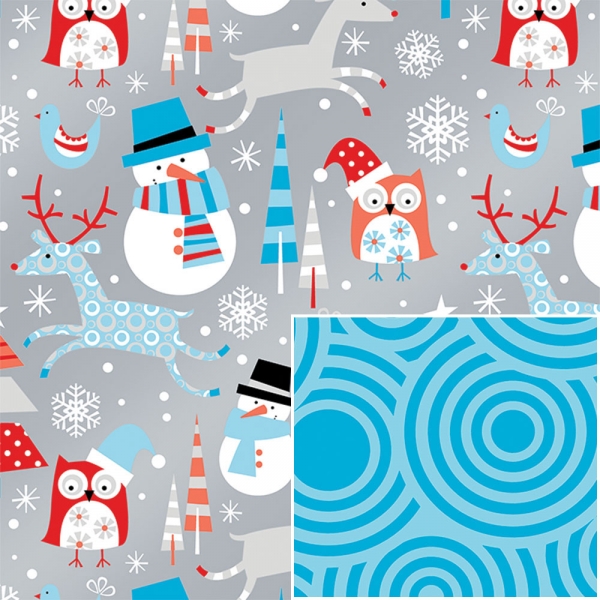 Snowplay Reversible Gift Wrap 24 x 833
