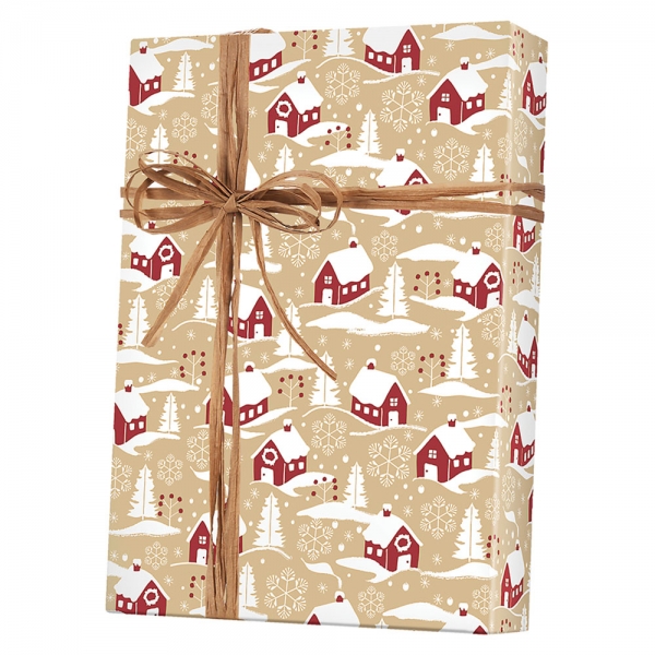 Home for Christmas on Kraft Gift Wrap 24 x 833