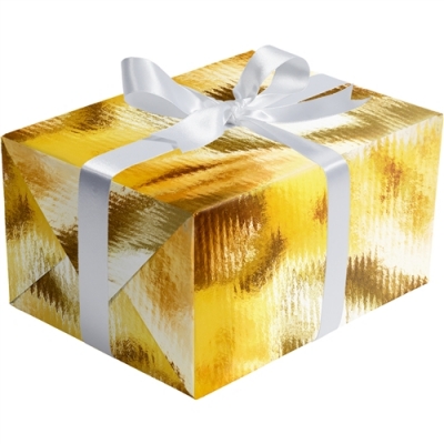 Gold Ribbed Foil Gift Wrap 30 x 417
