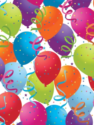 Balloon White Gift Wrap 30" x 417'