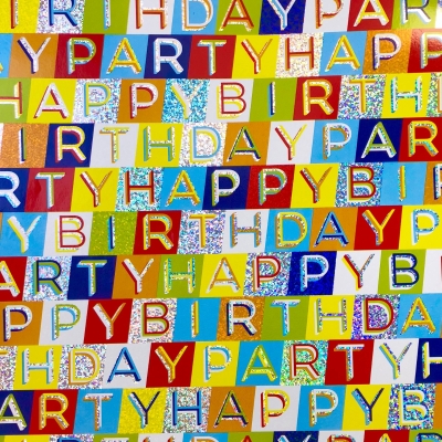 Glitter Birthday Gift Wrap 30" x 417'