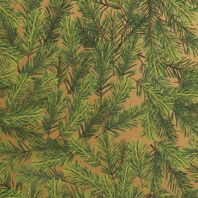 Evergreen Kraft on Gold 30 X 833 Gift Wrap