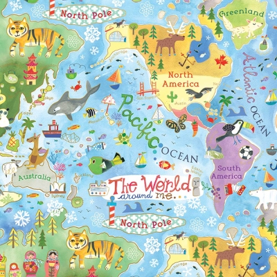 World Map 30 X 417 Gift Wrap