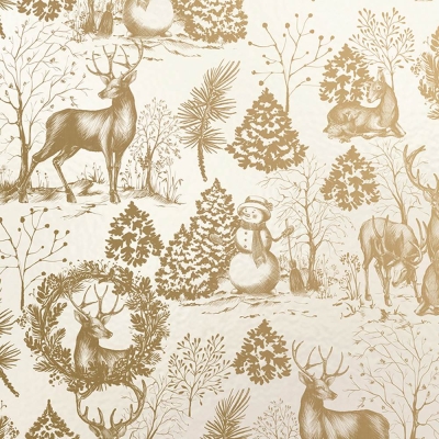 Winter Woods Gold 30 X 417 Gift Wrap