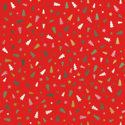 Little Trees Red 30 X 833 Gift Wrap