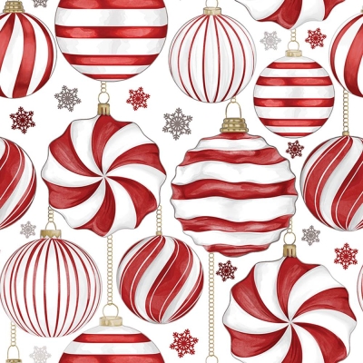 Red & White Ornaments 30 X 417 Gift Wrap