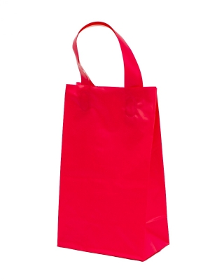 Frosted Tint Shopping Bags-5 x 3 x 8-Cerise