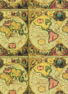 Old World Map Gift Wrap 24" x 417'