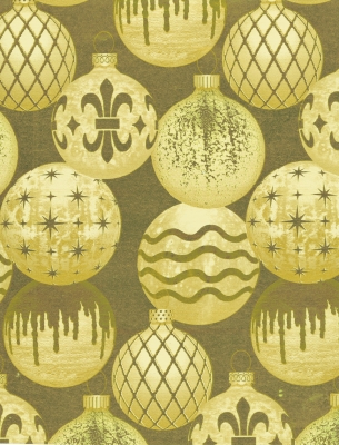 Gilded Ornaments Gift Wrap 24" x 417'