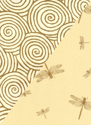Dragonflies and Swirls Gift Wrap 24" x 417'
