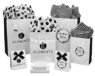 Hampton White Shopping Bags
