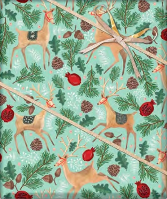 Reindeer Tapestry Gift Wrap 30" x 417'