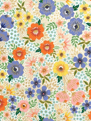 Golden Floral 30 X 833 Gift Wrap