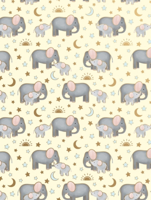 Baby Elephants 30 X 833 Gift Wrap