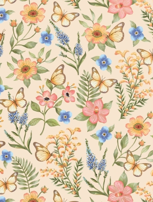 Butterfly Floral 30 X 417 Gift Wrap
