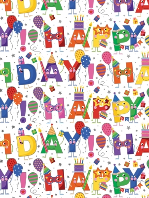 Birthday Characters 30 X 417 Gift Wrap