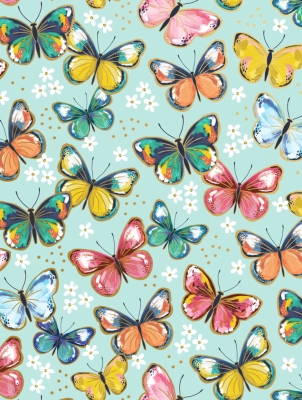 Colorful Butterflies 30 X 417 Gift Wrap