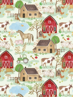 Farm Life 30 X 417 Gift Wrap