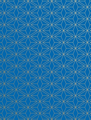 Gold Blue Geo 30 X 417 Gift Wrap