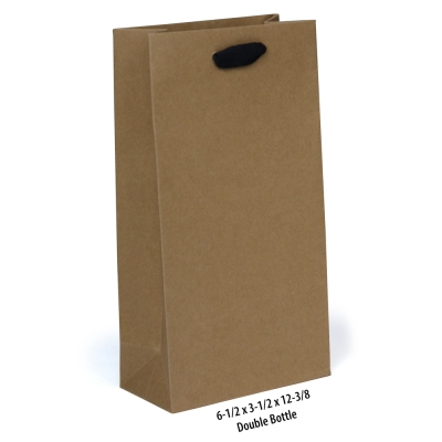 Double Bottle 100/cs Kraft Manhattan Black