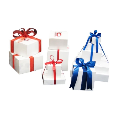White Gloss Gift Boxes-1 Piece Construction-12x6x6
