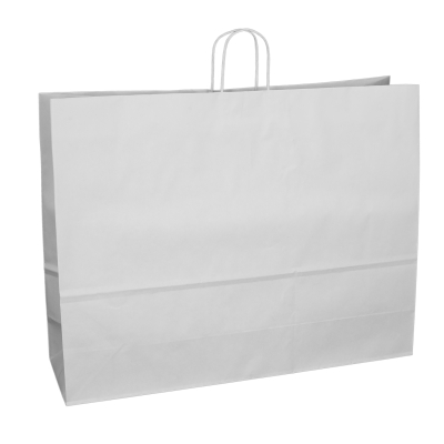 White 24x7-1/4s18-3/4 125/cs Serrated Shopper