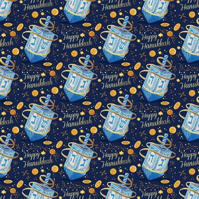 Hanukkah Dreidel Gift Wrap 30 x 417
