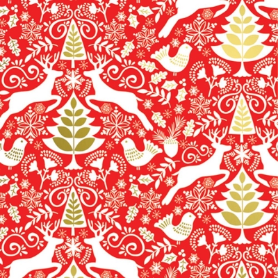 Red Scandanavian Gift Wrap 30 x 833