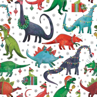 Decked Out Dinosaur 30 X 833 Gift Wrap