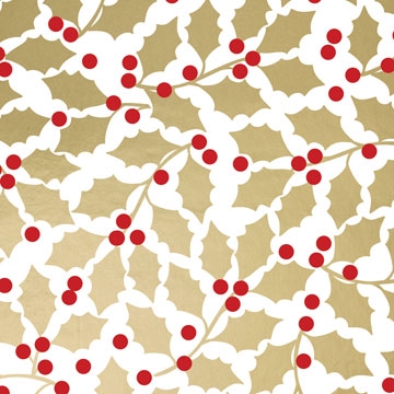 Elegant Holly Gift Wrap 30 x 833