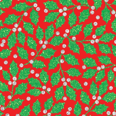 Elegant Holly Red 30 X 833 Gift Wrap