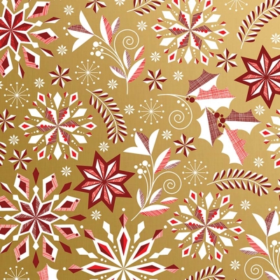 Merriment Gold 30 X 417 Gift Wrap