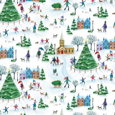 Christmas Village Tissue Paper 20" x 30"