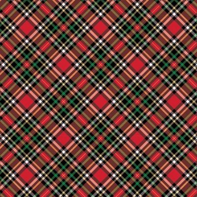 Red Gold Plaid Tissue Paper 20" x 30"