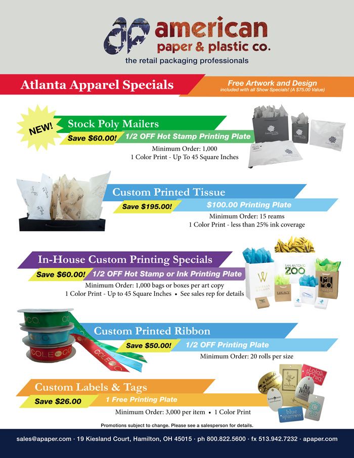 Atlanta Apparel 2019 Show Specials Flyer