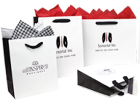 Hampton White & Black Shopping Bags