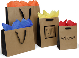Hampton Kraft & Black Shopping Bags