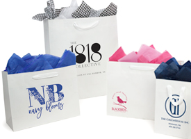 Hampton White Shopping Bags