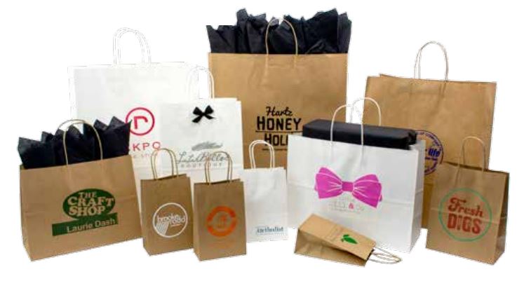 Kraft Serrated Edge Shopping Bags